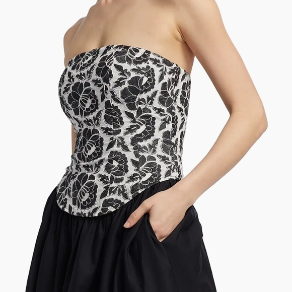 NWT Toccin Melody Floral Cotton Corset Midi-Dress - Picture 3 of 15